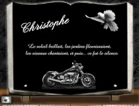plaque fun&eacute;raire moto