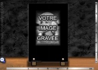 Plaque fun&eacute;raire + portrait grav&eacute;