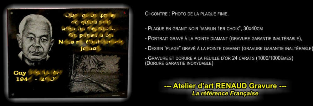 photo d'une plaque fun&eacute;raire grav&eacute;e avec un portrait grav&eacute; &agrave; la pointe diamant et lettres grav&eacute;es dor&eacute;es &agrave; la feuille d'or 24 carats