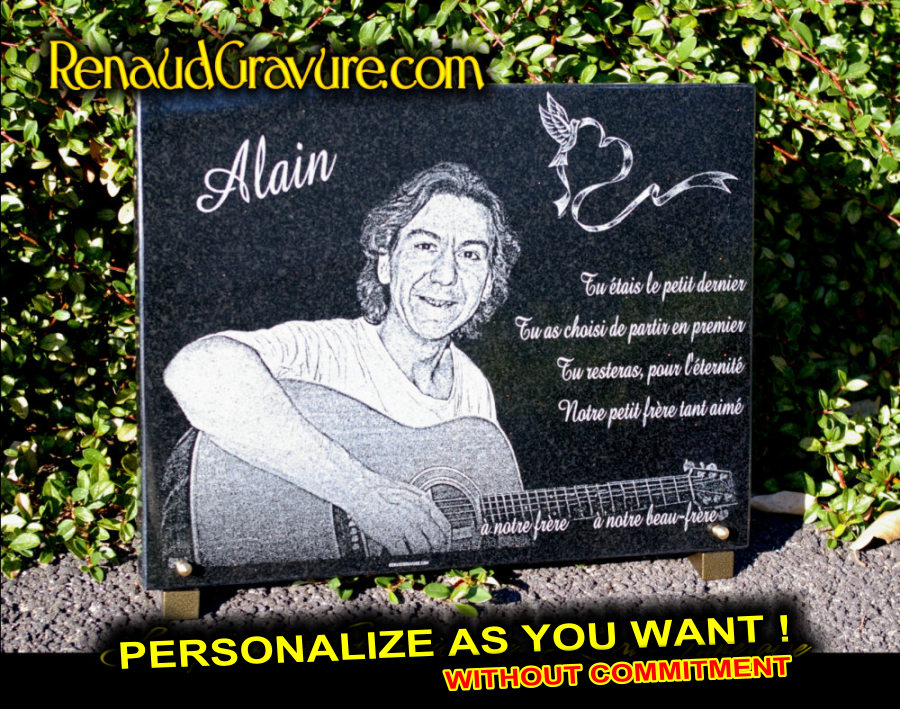 Memorial plaque, funeral plaque for tombstone