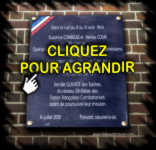Plaque fun&eacute;raire en verre grav&eacute; avec photo sur article funeraire