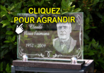 Jolie plaque funeraire en verre