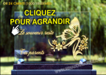 Dorure sur verre pour une plaque funéraire