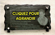 Ardoise naturelle et verre v&eacute;ritable pour articles mortuaires et deuil