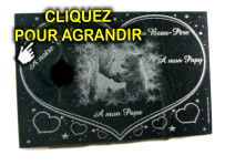 Ourson grav&eacute; sur plaques fun&eacute;raires