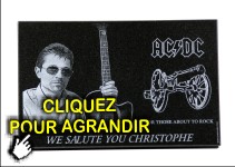 AC/DC grav&eacute; avec un portrait sur uns tr&egrave;s belle plaque fun&eacute;raire