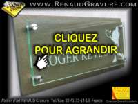 Plaque d'inauguration en ardoise et verre