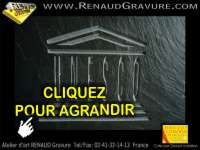 Plaque fun&eacute;raire en verre grav&eacute; avec photo sur article funeraire