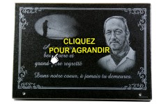 Plaque d'inauguration en ardoise naturelle et verre grav&eacute;
