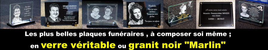 plaque funeraire verre ou granit &agrave; composer soi m&ecirc;me