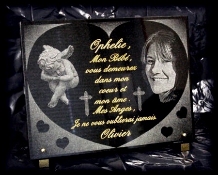 plaque fun&eacute;raire portrait