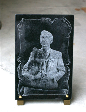 Portrait on memorial plaque