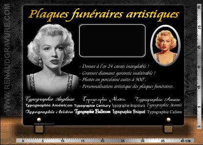 Plaque fun&eacute;raire de d&eacute;monstration