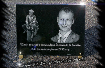 Portrait sur une plaque fun&eacute;raire
