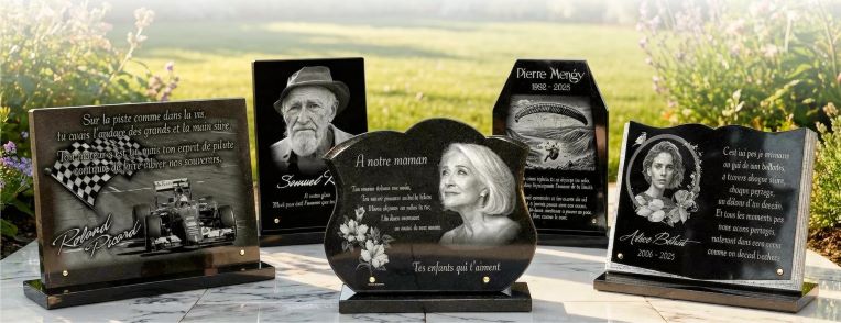 Exemples de plaques funeraires personnalisees Renaud Gravure