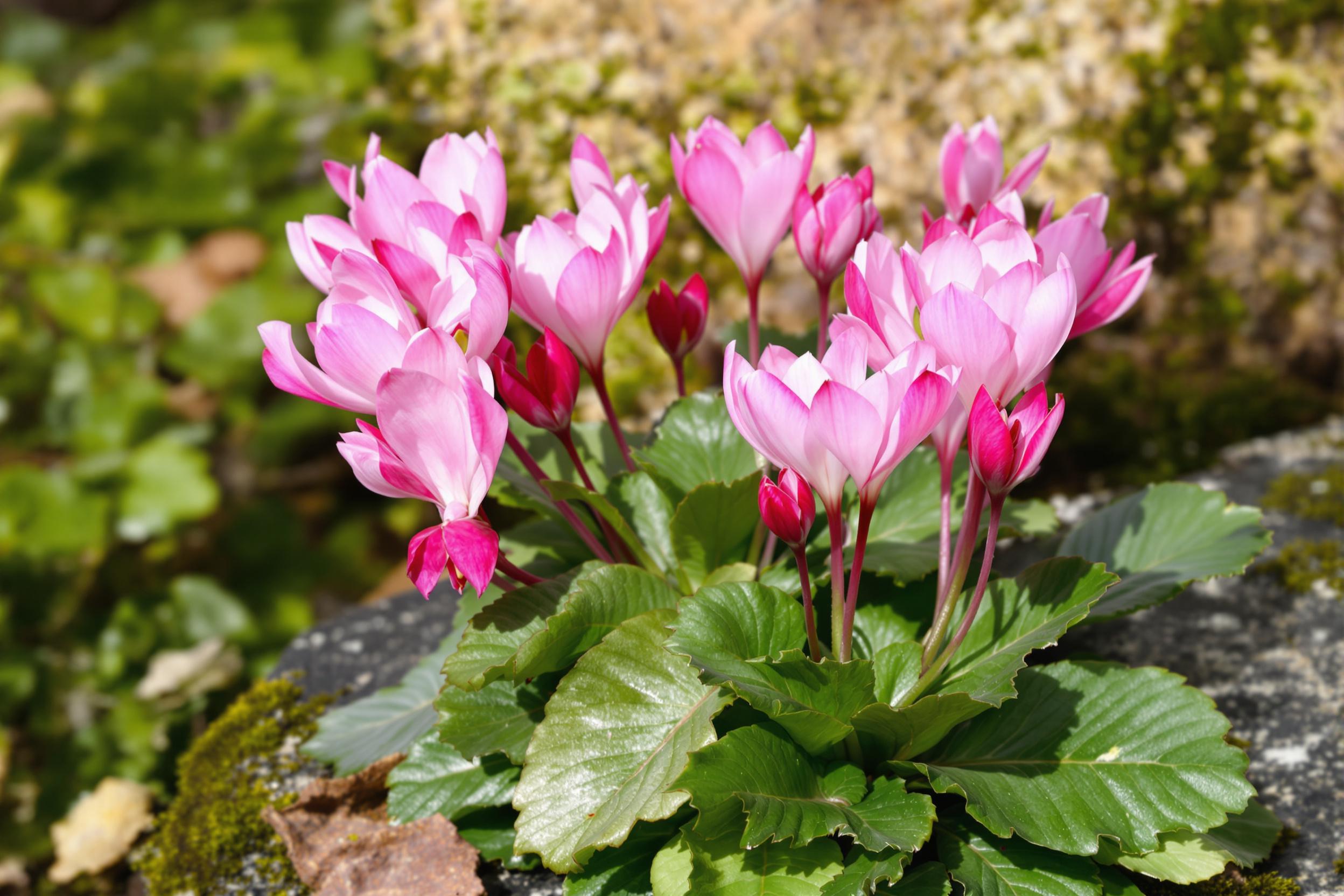 fleurs cyclamen au cimetière