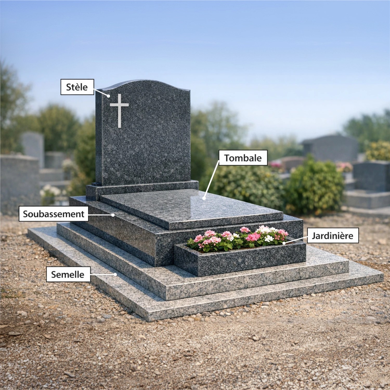 Composition un monument funéraire : les éléments qui le composent(guide pratique)