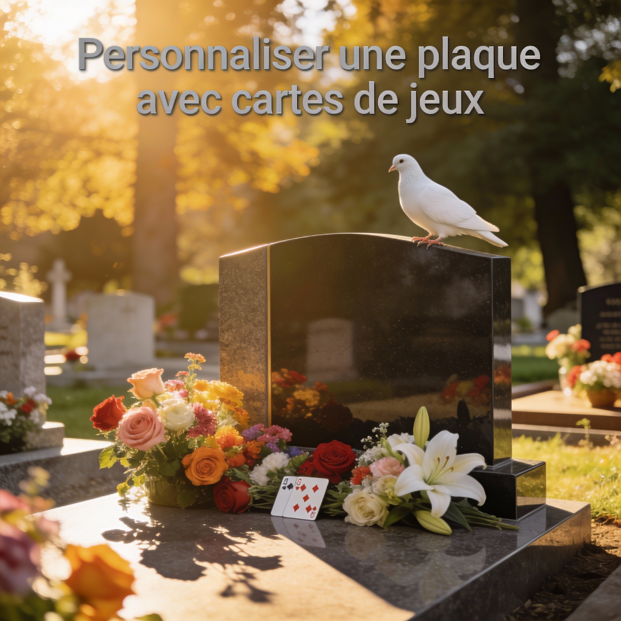 comment personnaliser une plaque funéraire avec cartes de jeux