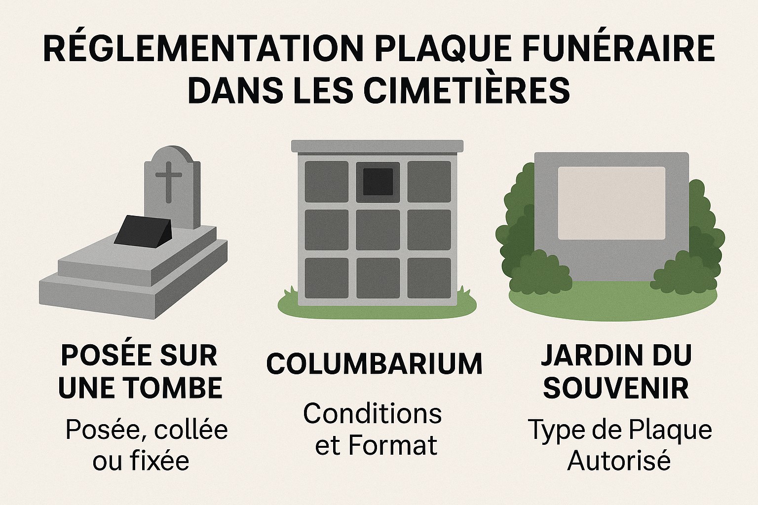 Réglementation plaque funéraire : pose, columbarium, cinéraire