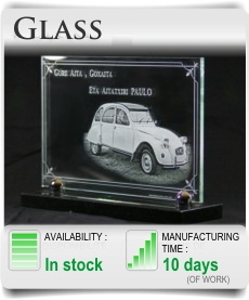 Glass memorial plaque for gravestone in cemetery. Custom glass funeral plaques.