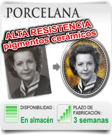 foto porcelana y medallón cerámica