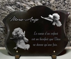 Plaque funéraire personnalisée galbée