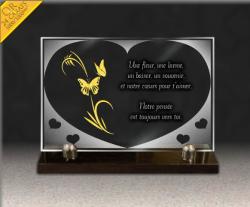 Plaque mortuaire Coeurs