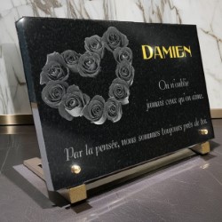 Plaque funeraire Coeurs