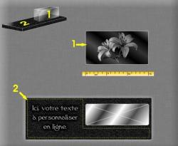 moderne, cube de verre, socle granit, fleur lys Ref : 46