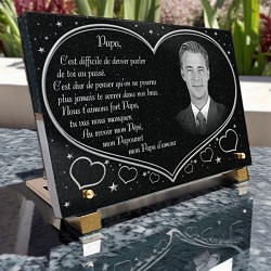 Plaque funeraire Coeurs