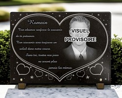 Plaque funeraire Coeurs