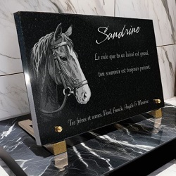 plaque funéraire  Gravure de Cheval 79
