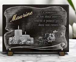 Plaque mortuaire Bougies, cierge