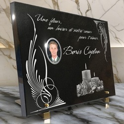 Plaque funeraire Bougies, cierge