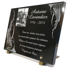 Plaque funéraire campagne, Moulin et âne, granit Ref : 158