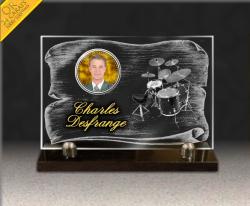 Dorure sur verre, batterie percussion musique, parchemin, dorure