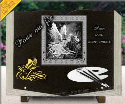 marbre, livre en granit, pinceaux artiste peintre, ange fée, dorure, papillon, scrapbooking 