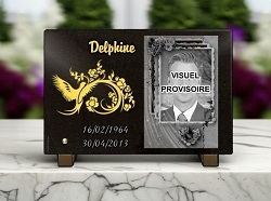 dorure, photo portrait, colombe, fleurs, granit, scrapbooking Ref : 339