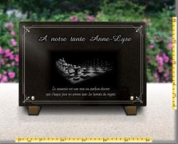 Plaques funéraires personnalisées jeu d'échecs échiquier, granit Ref : 387