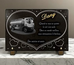 Coeur, camion citerne routier, granit