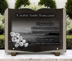 campagne et nature, livre granit, fleurs, bouquet de roses Ref : 418