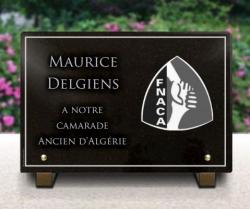 Plaques funéraires personnalisées ancien combattant, association fédération club FNACA, granit Ref : 487