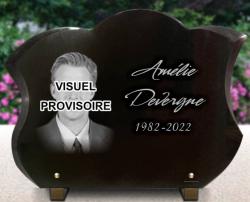 Plaques funéraires personnalisées Photo portrait, granit galbé Ref : 495