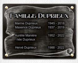 Plaque funéraire Lille, région lilloise, granit à visser, parchemin Ref : 512