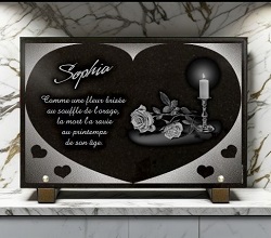  coeur rose bougie granit