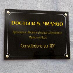 Plaque professionnelle Docteur médecin Granit dorure Ref : 569