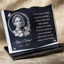 Plaque mortuaire forme Livre