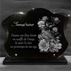  granit galbe tulipe oiseaux fleurs bouquet socle