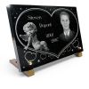 Plaque funéraire avec photo, coeur et ange en granit gravé à personnaliser (2)