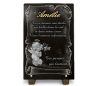 Plaque funéraire pour enfant et bébé avec ange, parchemin et dorures (2)